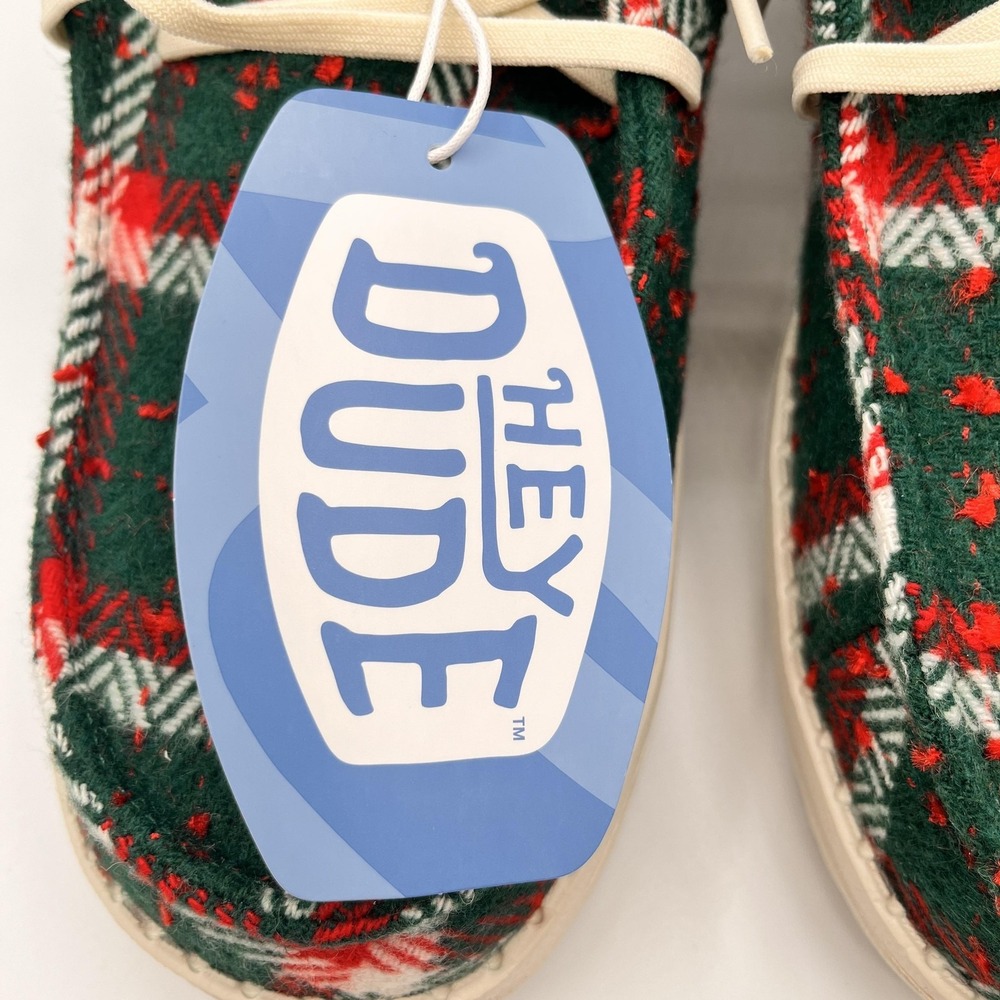 Hey Dude Wendy Womens Size 8‎ Christmas Confetti Plaid Fur Lined Cozy Shoes NEW - Picture 5 of 11